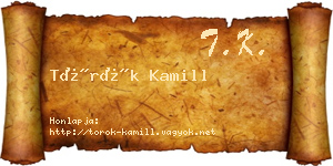 Török Kamill névjegykártya