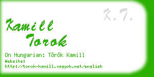 kamill torok business card
