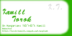 kamill torok business card